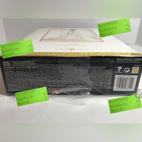 Carolina Herrera Gold Label Barbie NRFB BNIB MIB PRICE VERY FIRM!! - Picture 8 of 8